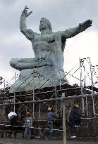 Peace Statue under repair